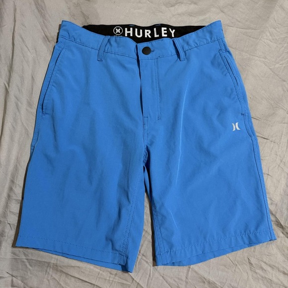 Hurley Other - Hurley Shorts Mens 30 Blue Chino Microfiber Flat Front Zip Fly Pockets Summer
